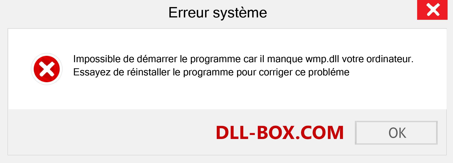 Le fichier wmp.dll est manquant ?. Télécharger pour Windows 7, 8, 10 - Correction de l'erreur manquante wmp dll sur Windows, photos, images